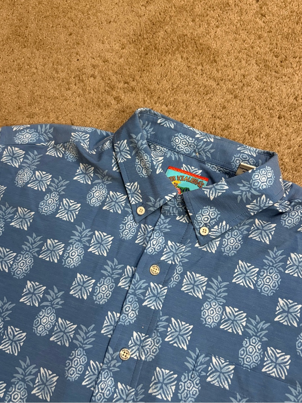 Joe Kealoha Reyn Spooner Hawaiian Shirt Mens Large Aloha Pineapple Short Sleeve